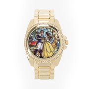 Beauty and the Beast Crystal and Yellow Gold Colored Bracelet Watch