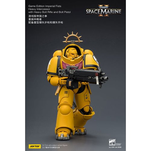 Joy Toy Warhammer 40,000 Space Marines Game Edition Imperial Fists Intercessor Rifle & Pistol 1:18 S