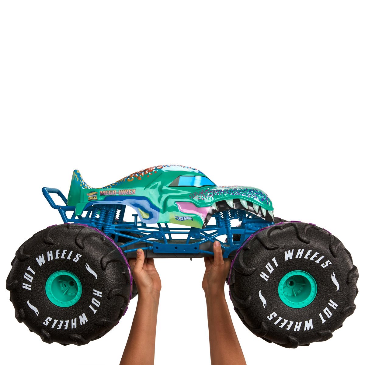Hot Wheels RC Monster Trucks 1:6 Scale Mega-Wrex, Large Remote-Control Toy  Truck, All-Terrain Tires, 2ft+ Long