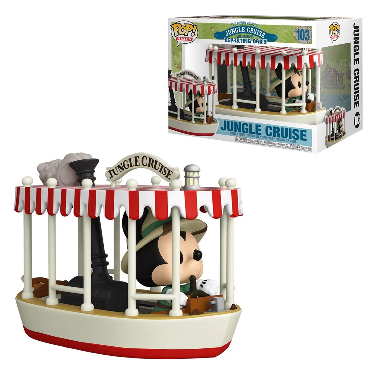 Pogo stick sprong Circus Klokje Jungle Cruise Skipper Mickey with Boat Pop! Vinyl Vehicle