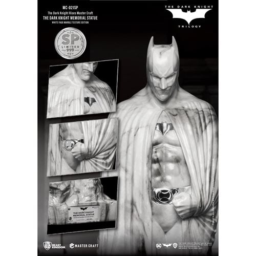The Dark Knight Rises White Faux Marble Texture Edition Memorial Statue