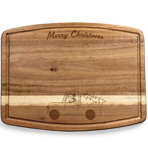 Mickey Mouse Christmas Ovale Acacia Cutting Board