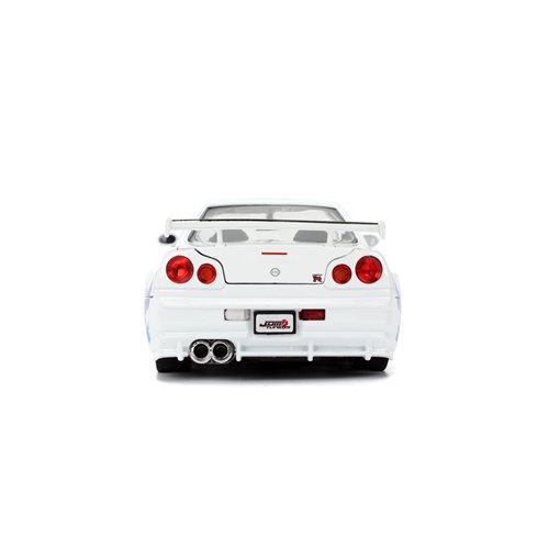 JDM Tuners 2002 Nissan Skyline GT-R R34 Glossy White 1:24 Scale Die-Cast Metal Vehicle