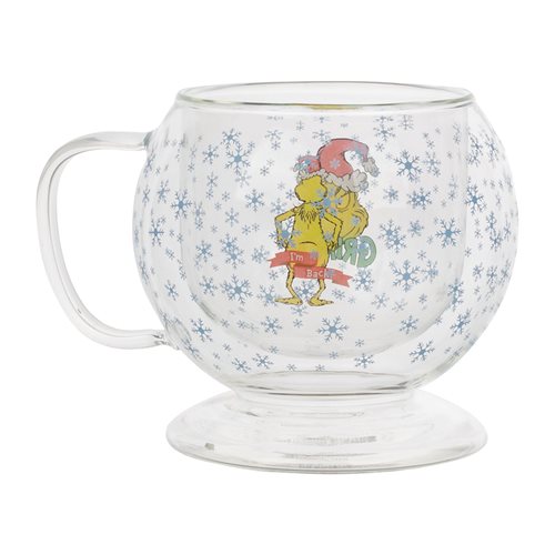 Dr. Seuss The Grinch Snow Globe Double Wall Glass Mug