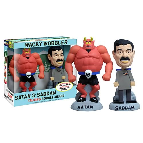 South Park Saddam Hussein and Satan Talking Bobble Heads