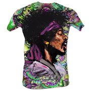 Jimi Hendrix Big Psychedelic Jimi Neon T-Shirt