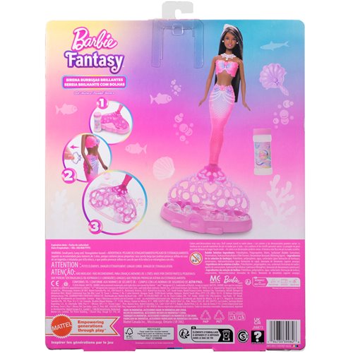 Barbie Fantasy Bubble Sparkle Mermaid Doll with Brown Hair
