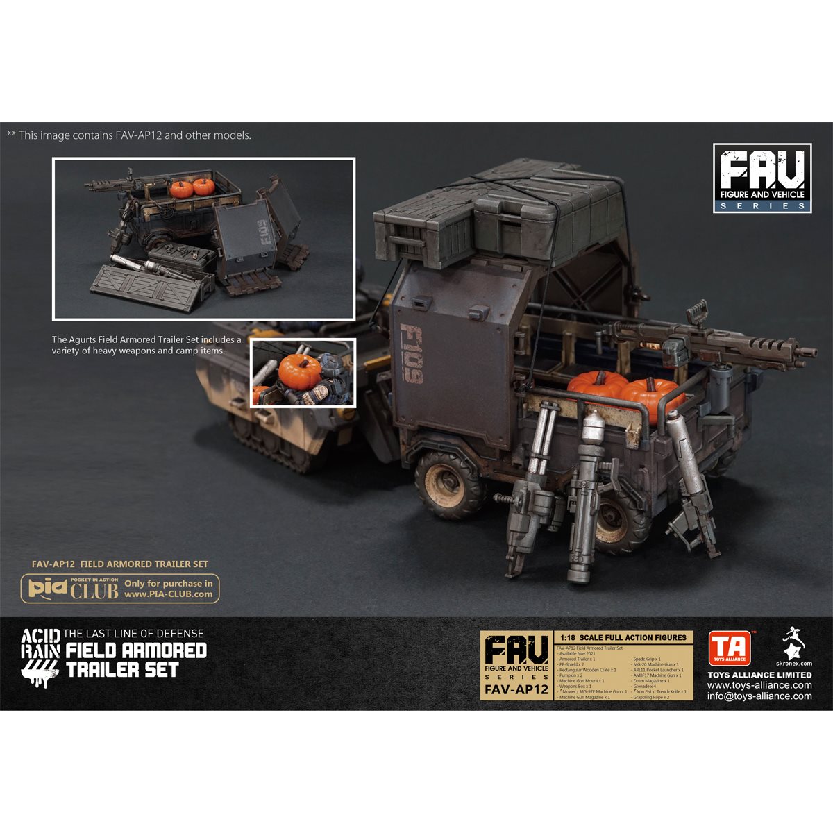 Acid Rain Field Armored Trailer Set 1:18 Scale Vehicle