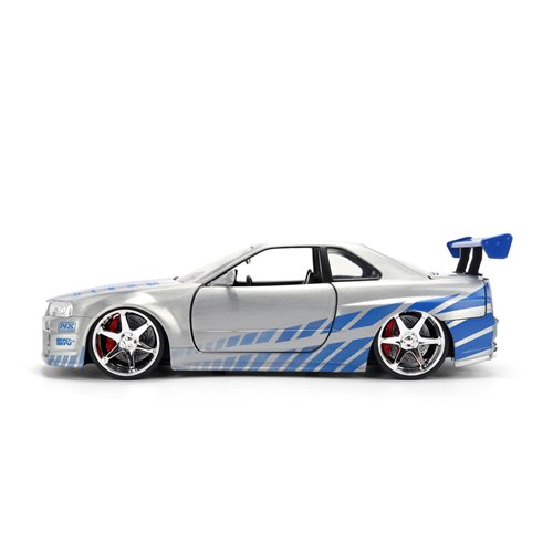 Fast and the Furious 25th Anniversary Brian's Nissan Skyline GT-R R34 1:24 Scale Die-Cast Metal Vehi