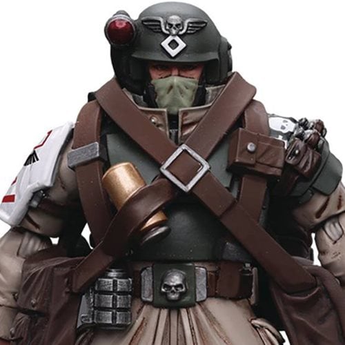 Joy Toy Warhammer 40,000 Astra Militarium Cadian Command Squad Veteran with Medi-Pack 1:18 Scale Action Figure