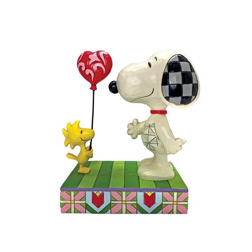Peanuts Woodstock Giving Snoopy Heart by Jim Shore Statue