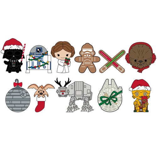 Star Wars Holiday Series 2 3D Foam Bag Clip Display Case of 24