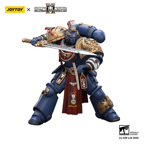 Joy Toy Warhammer Space Marine Ultramarine Relic Primus Armour Plasma Pistol and Combat Blade 1:18 S