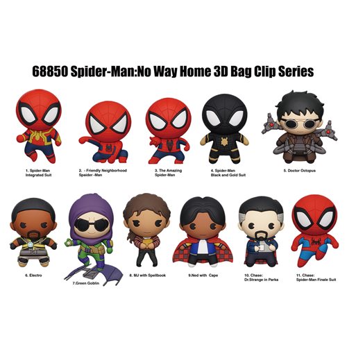 Spider-Man: No Way Home 3D Foam Bag Clip Random 6-Pack