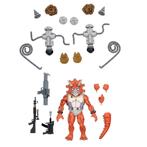 Teenage Mutant Ninja Turtles (1987 Cartoon) Triceraton Infantryman & Roadkill Rodney 7-Inch Scale Ac