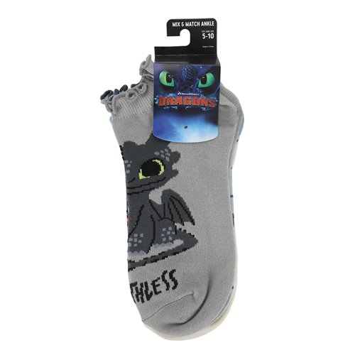 How to Train Your Dragon Toothless Lettuce Edge Ankle Sock 5-Pack