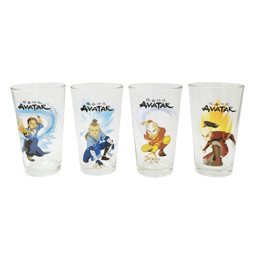 The Last Airbender 16 oz. Pint Glass Set of 4, Not Mint