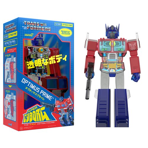 Transformers Clear Red Blue Optimus Prime Super Cyborg Figure