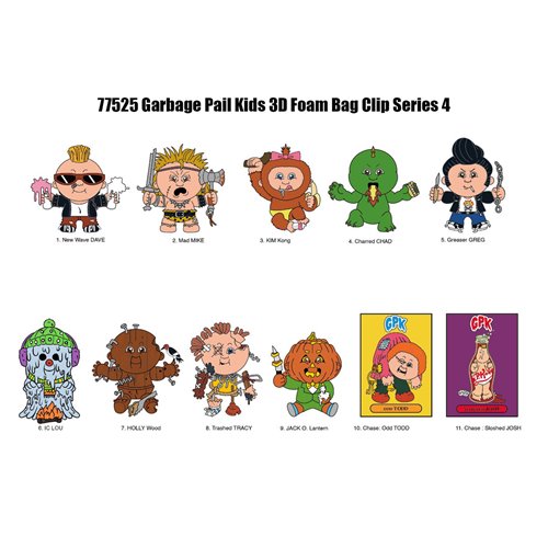Garbage Pail Kids Series 4 3D Foam Bag Clip Display Case of 24