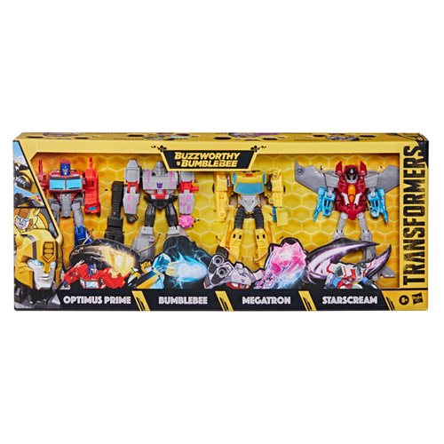 Transformers Buzzworthy Bumblebee Warrior Optimus Prime, Megatron, Bumblebee, and Starscream 4-Pack