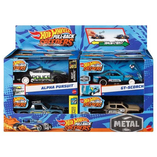 Hot Wheels Pull-Back Speeders 2024 Mix 4 Case of 12
