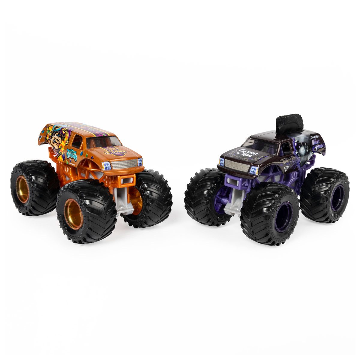 Monster Jam, Official Reveal The Steel 4-Pack of Color-Changing Die-Cast  Monster Trucks, 1:64 Scale