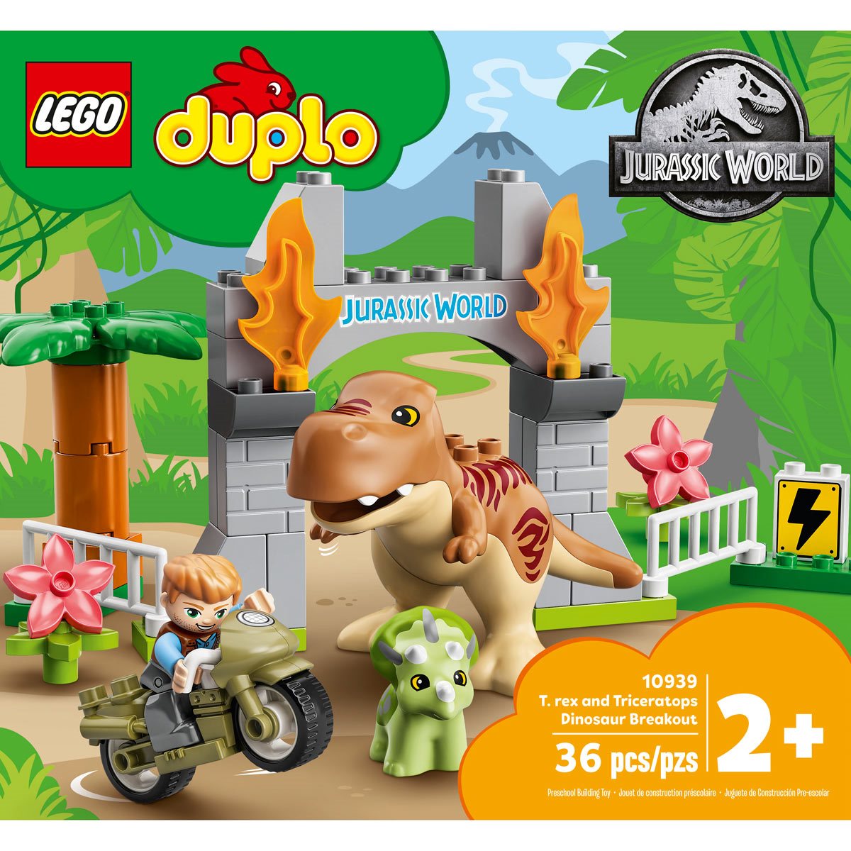notifikation Andragende opnå LEGO 10939 DUPLO Jurassic World T. rex and Triceratops Dinosaur Breakout