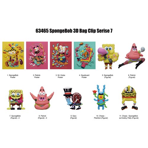 Nickelodeon Series 7 3D Foam Bag Clip Random 6-Pack