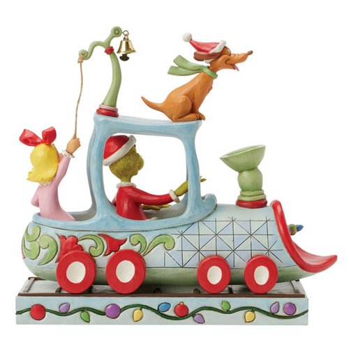 Dr. Seuss Grinch, Cindy, Max on Train by Jim Shore Statue