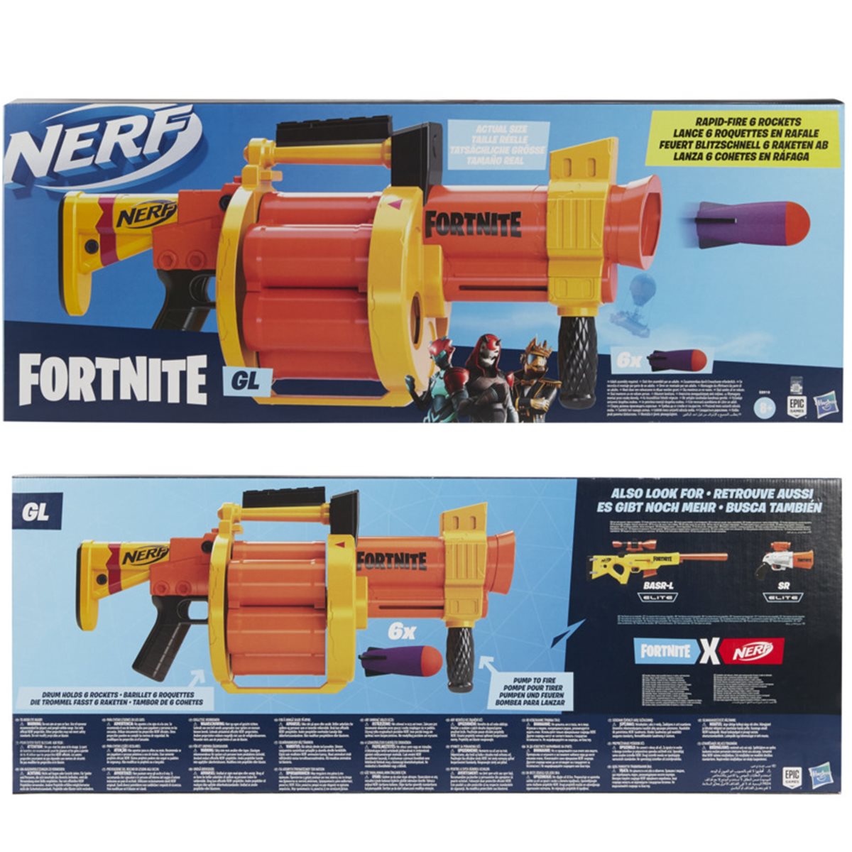 NERF Fortnite GL Blaster Qty X2 for sale online Hasbro 