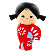Momiji Vintage Happy Happy Red Message Doll