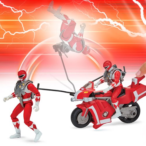 Mighty Morphin Power Rangers: Re-Ignition Tyrannosaurus Battle Bike Vehicle with Red Ranger Action F