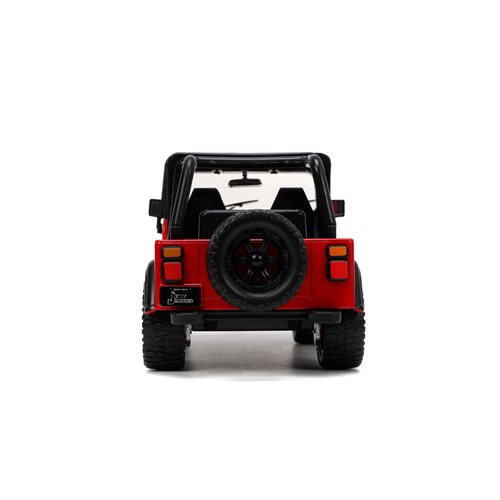 Just Trucks 1992 Jeep Wrangler 1:24 Scale Die-Cast Metal Vehicle with Tire Rack