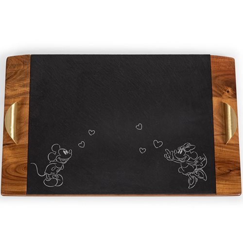 Mickey and Minnie Mouse Covina Acacia and Slate Black with Gold Accents Serving Tray