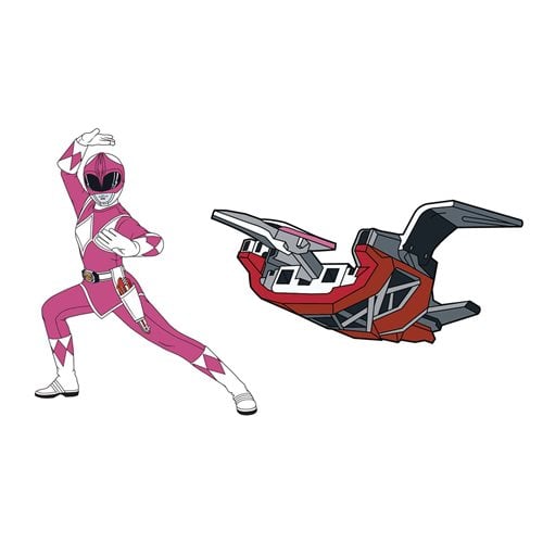 Mighty Morphin Power Rangers Pink Ranger and Pterodactyl Retro Pin Set