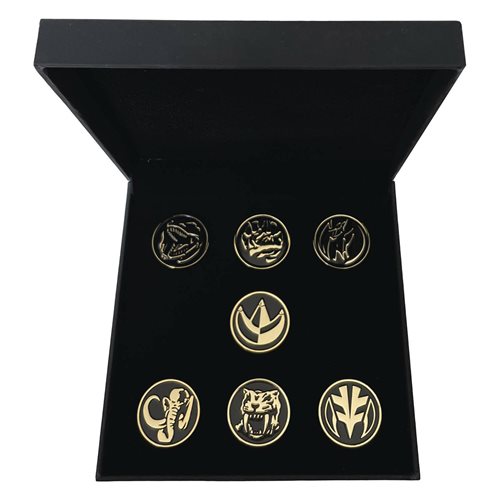 Mighty Morphin Power Rangers Power Coins 24K Gold-Plated Pin Box Set