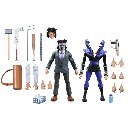 Teenage Mutant Ninja Turtles (1987 Cartoon) Business Suit Casey Jones & Split Foot Soldier 7-Inch Sc