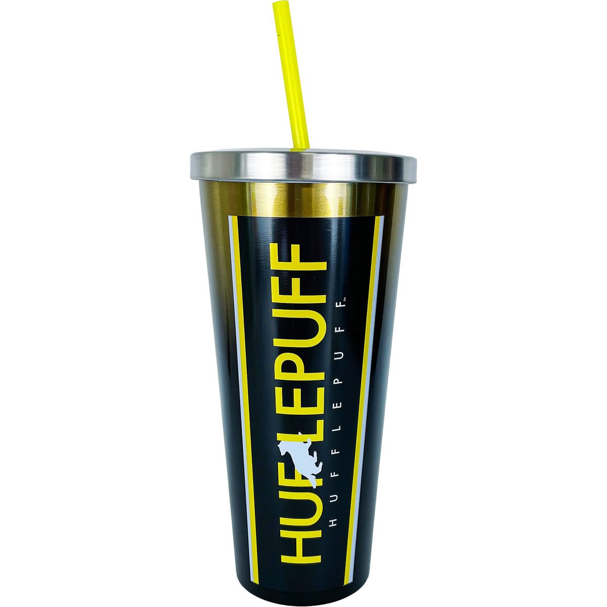 Spoontiques 18284 Hufflepuff Stainless Cup with Straw, 24 oz