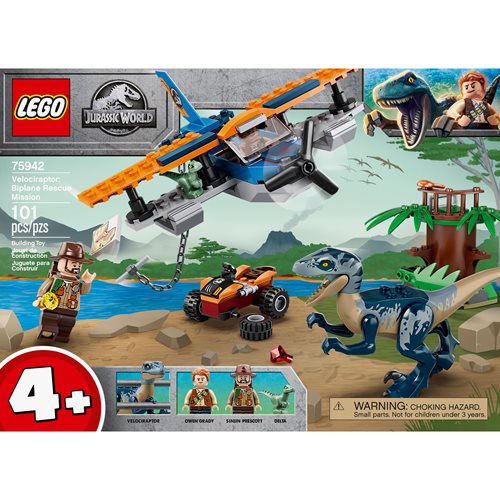 Jurassic World for sale online 75942 Biplane Rescue Mission LEGO Velociraptor