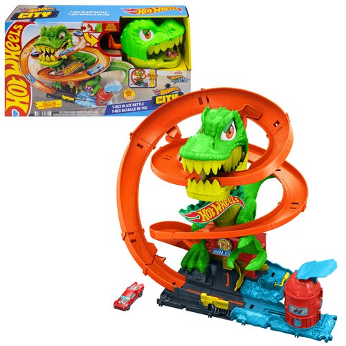 Hot Wheels City T-Rex Blaze Battle Playset