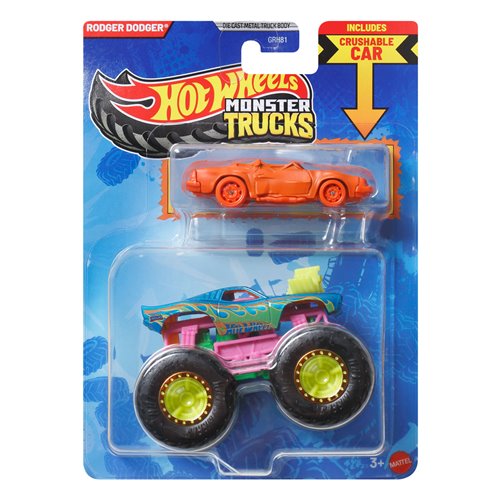 Hot Wheels Monster Truck Plus Car 1:64 Scale Vehicle 2-Pack 2026 Mix 1 Case of 8