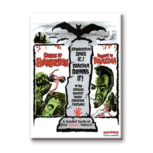 Hammer Horror Double Feature Flat Magnet