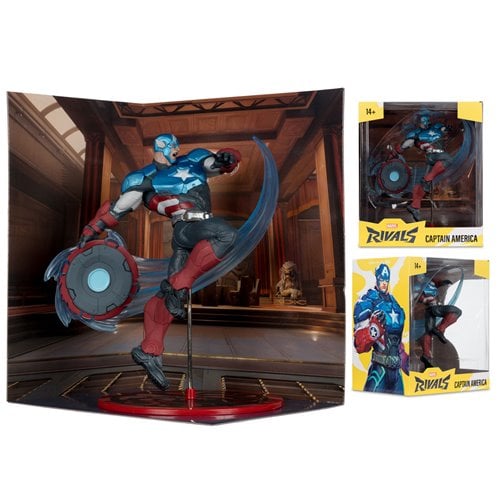 Marvel Rivals Wave 1 Captain America 1:10 Scale Posed Figure with Scene