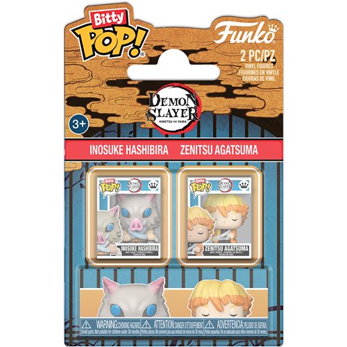 Demon Slayer Inosuke Hashibira and Zenitsu Agatsuma Funko Bitty Pop! Mini-Figure 2-Pack