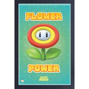 Super Mario Bros. Mario Flower Power Framed Art Print