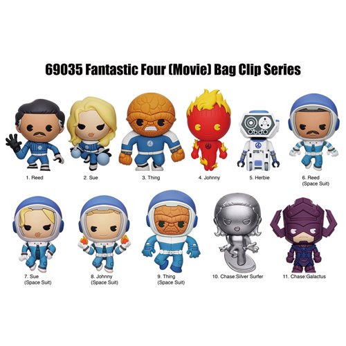 The Fantastic Four: First Steps 3D Foam Bag Clip Random 6-Pack