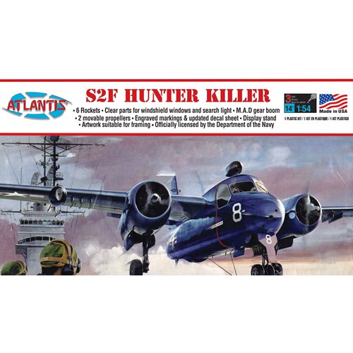 US Navy Grumman S2F Tracker Hunter Killer 1:54 Scale Plastic Model Kit