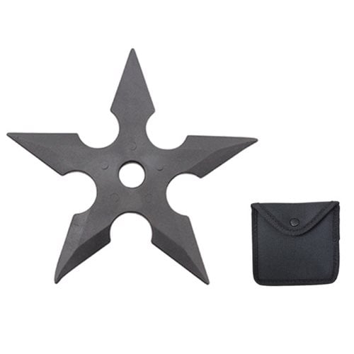 Hero's Edge 5 Point Rubber Throwing Star with Pouch