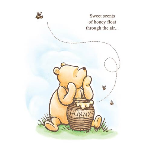 Winnie the Pooh Sweet Scents of Honey Stretched Canvas Print