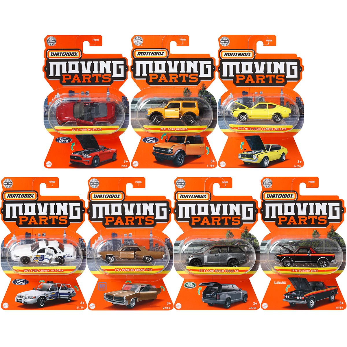 Matchbox 2023 Moving Parts Series 6-Piece Bundle (Wave 3)